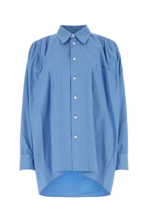 BOTTEGA VENETA Light Blue Oversize Cotton Blend Shirt