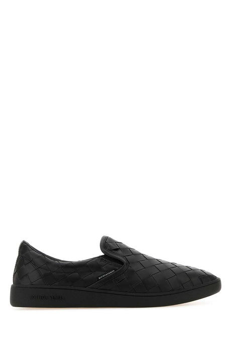 BOTTEGA VENETA Black Leather Sawyer Slip-Ons for Men