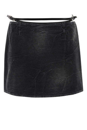 GIVENCHY Chic Black Denim Mini Skirt