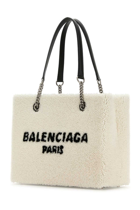 BALENCIAGA Luxury Shearling Duty Free M Handbag - 35 cm x 27 cm x 14 cm