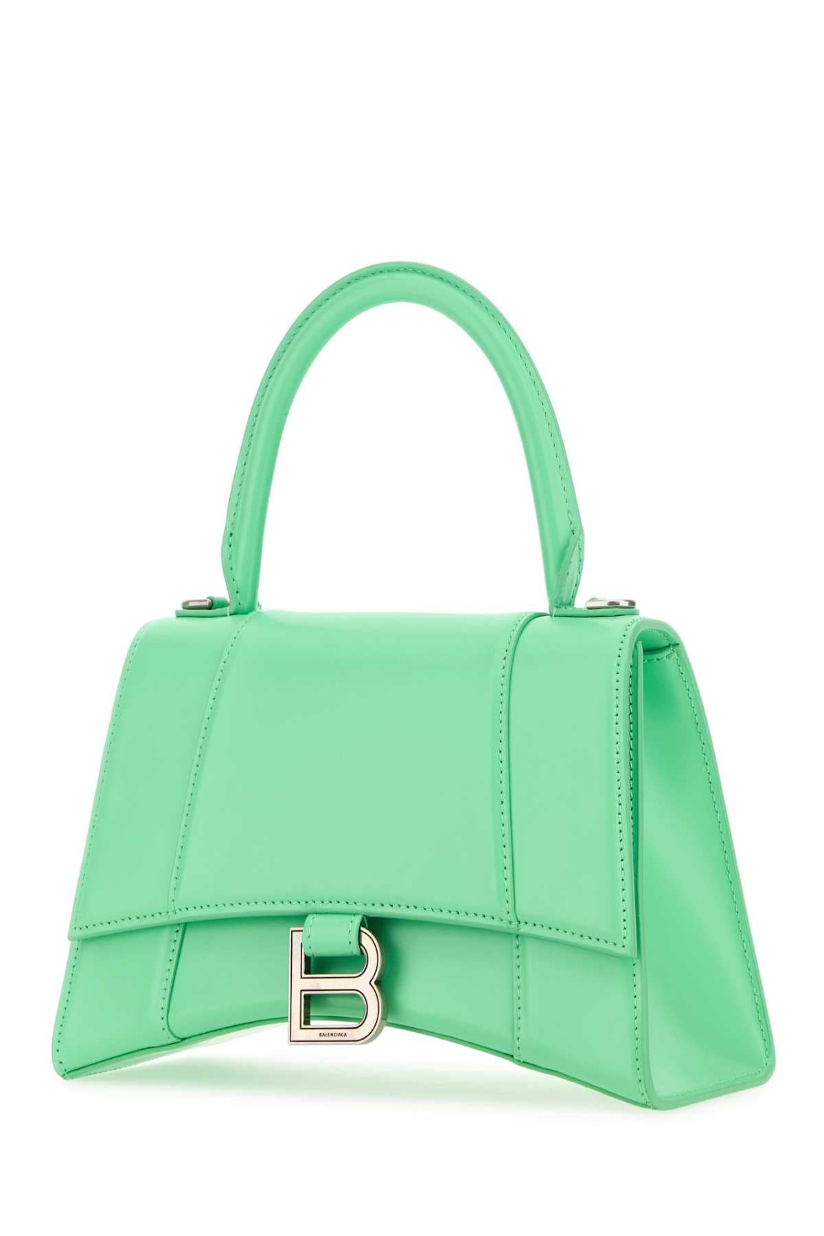 BALENCIAGA Mini Green Leather Hourglass Handbag