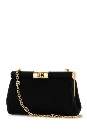 DOLCE & GABBANA Elegant Black Satin Mini Clutch Bag