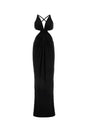 SAINT LAURENT Chic Black Crepe Long Dress