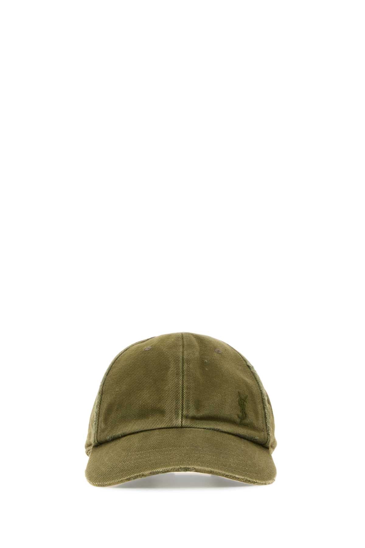 SAINT LAURENT Chic Army Green Cotton Baseball Cap for Women