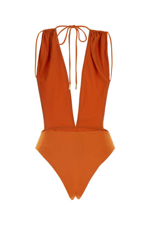 SAINT LAURENT Bold Orange Stretch Nylon Swimsuit