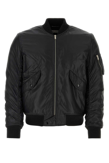 SAINT LAURENT Men's Black Nylon Bomber Jacket