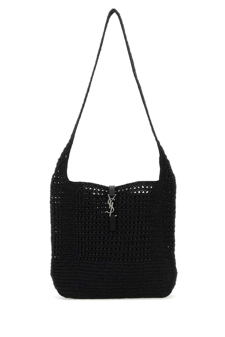 SAINT LAURENT Medium Raffia Shoulder Handbag