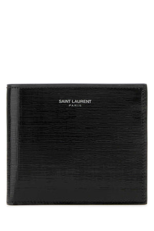 SAINT LAURENT Men's Black Leather Mini Wallet - Stylish Accessory