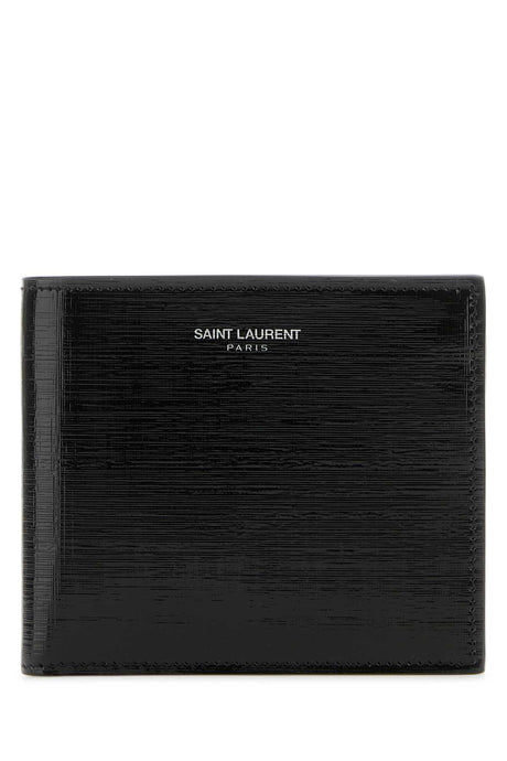 SAINT LAURENT Men's Black Leather Mini Wallet - Stylish Accessory