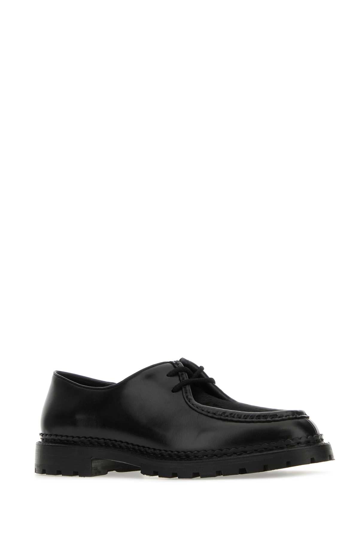 SAINT LAURENT Luxe Leather Lace-Up Shoes for Men