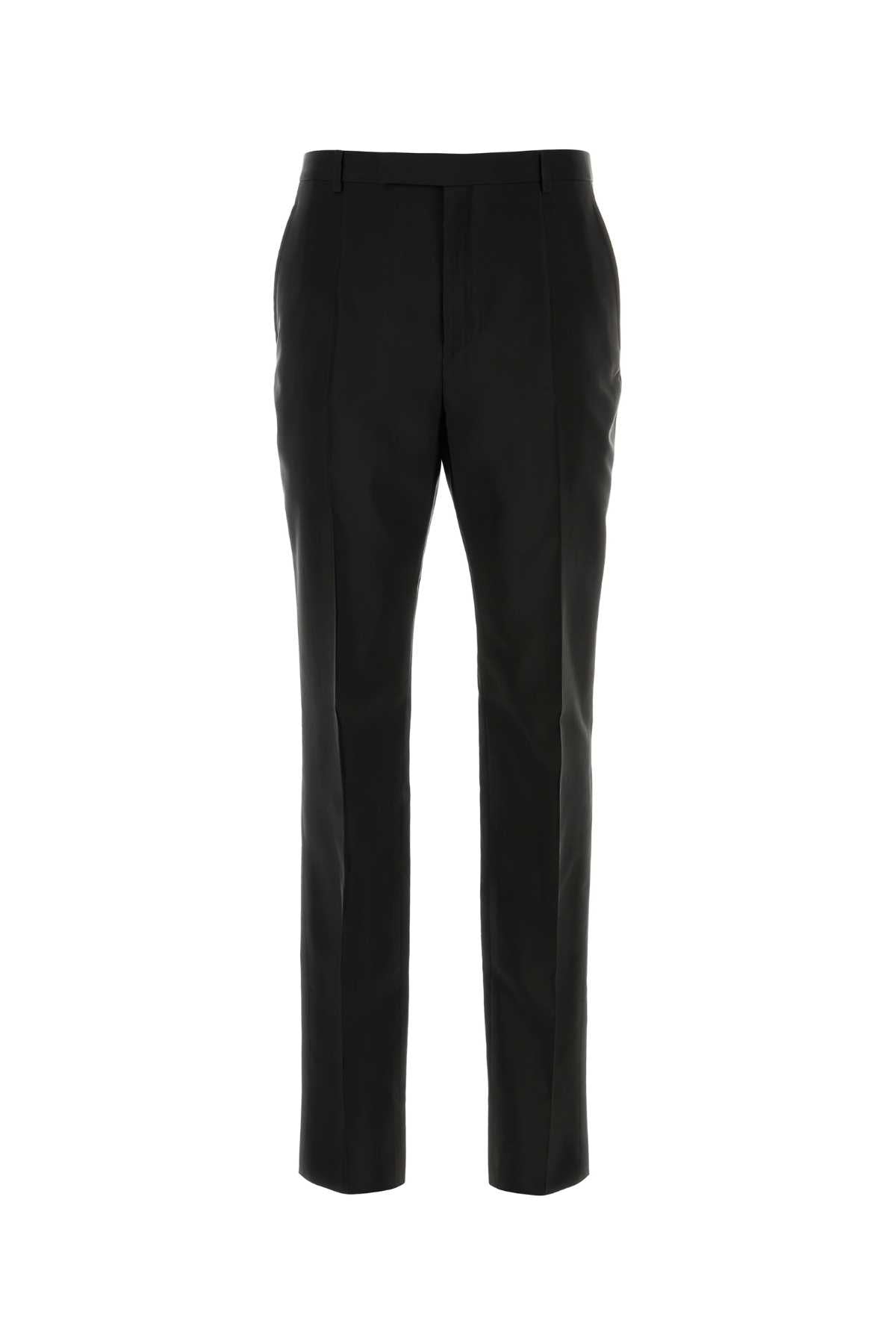 SAINT LAURENT Sleek Black Faille Pants for Modern Men