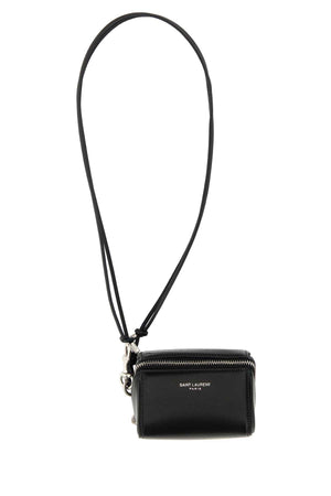 SAINT LAURENT Mini Black Leather Crossbody Handbag