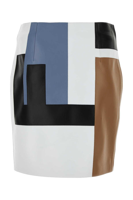 FENDI Multicolor Leather Mini Skirt