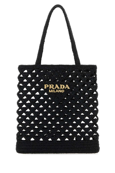 PRADA Sleek Black Straw Handbag - 30 cm x 32 cm