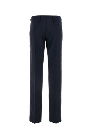 MIU MIU Soft Touch Dark Blue Mohair Blend Pants