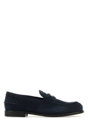 MIU MIU Chic Suede Loafers for Women - Elegant Blue Design