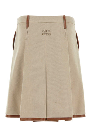 MIU MIU Two-Tone Canvas Mini Skirt