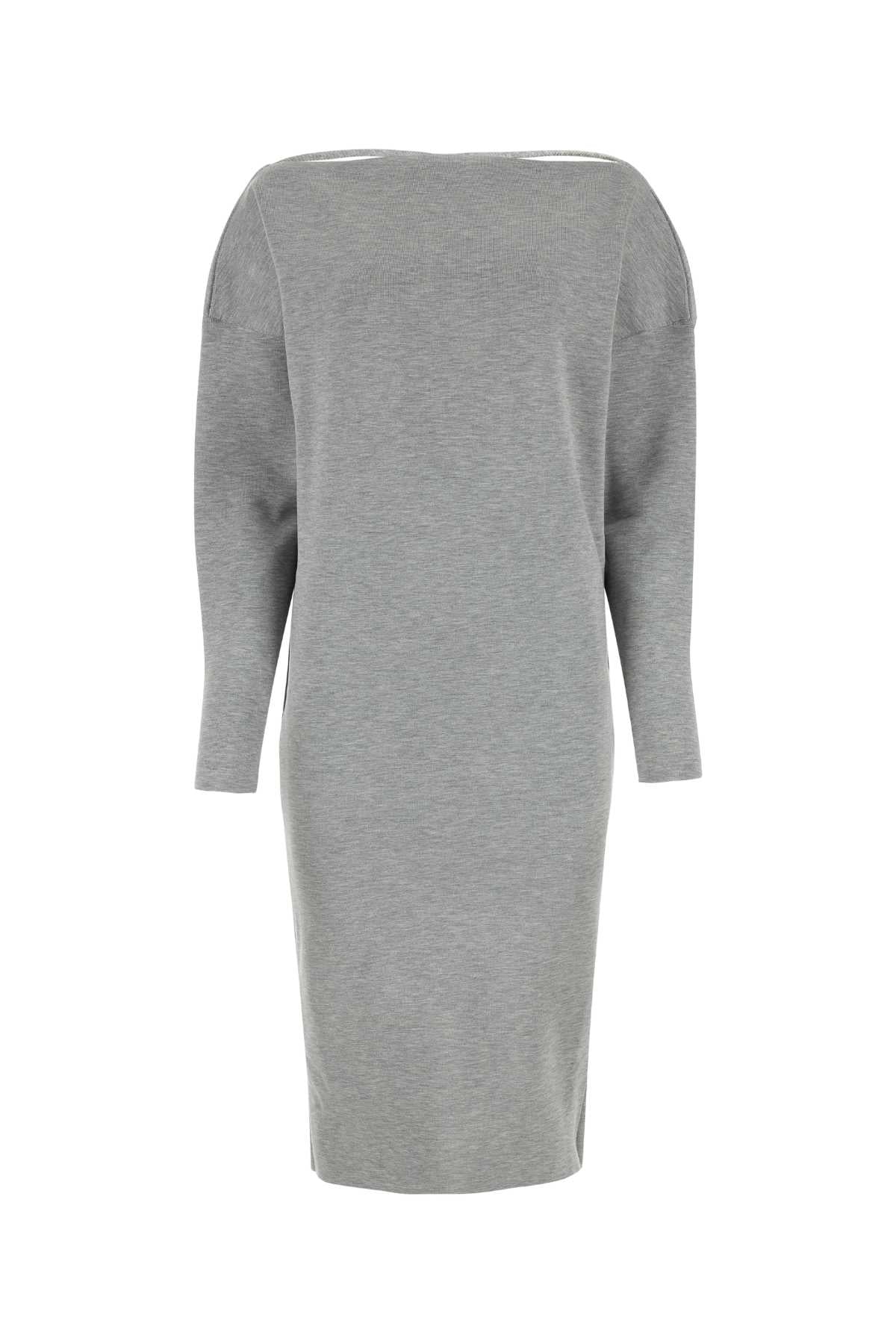 GUCCI Grey Stretch Wool Blend Dress