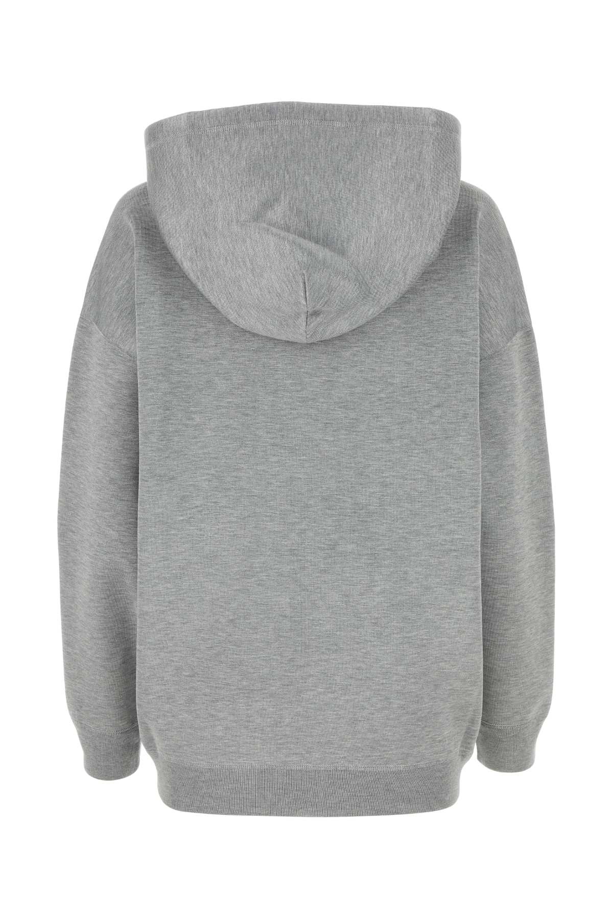 GUCCI Oversized Melange Grey Stretch Wool Blend Sweatshirt