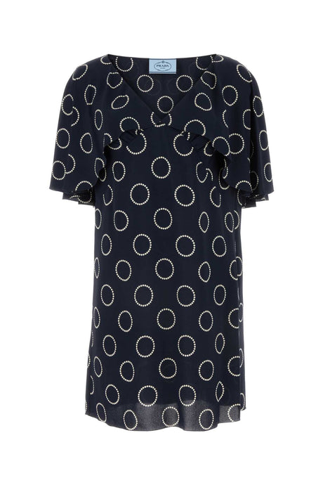 PRADA Chic Printed Crepe Dress