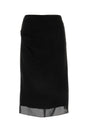 PRADA Elegant Black Georgette Mini Skirt for Women