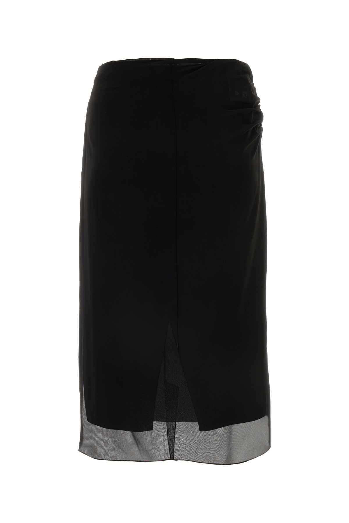 PRADA Elegant Black Georgette Mini Skirt for Women