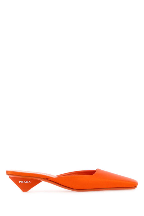 PRADA Chic Orange Satin Mini Flats - 3.5 cm Heel