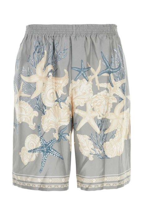 VERSACE Printed Silk Bermuda Shorts for Men