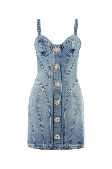 BALMAIN Chic Denim Mini Dress for Women