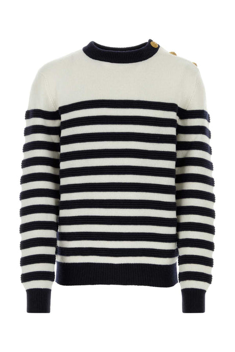 BALMAIN Embroidered Cashmere Sweater for Men