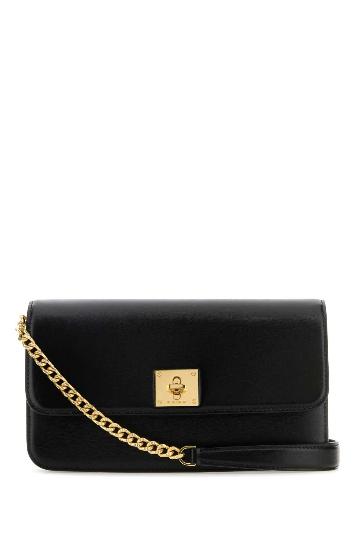 GOLDEN GOOSE DELUXE BRAND Stylish Black Leather Mini Clutch