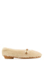 SALVATORE FERRAGAMO Ivory Shearling Ballerinas for Women