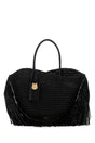 SALVATORE FERRAGAMO Elegant Raffia and Leather Big Shopping Handbag - 27x33x15.5 cm