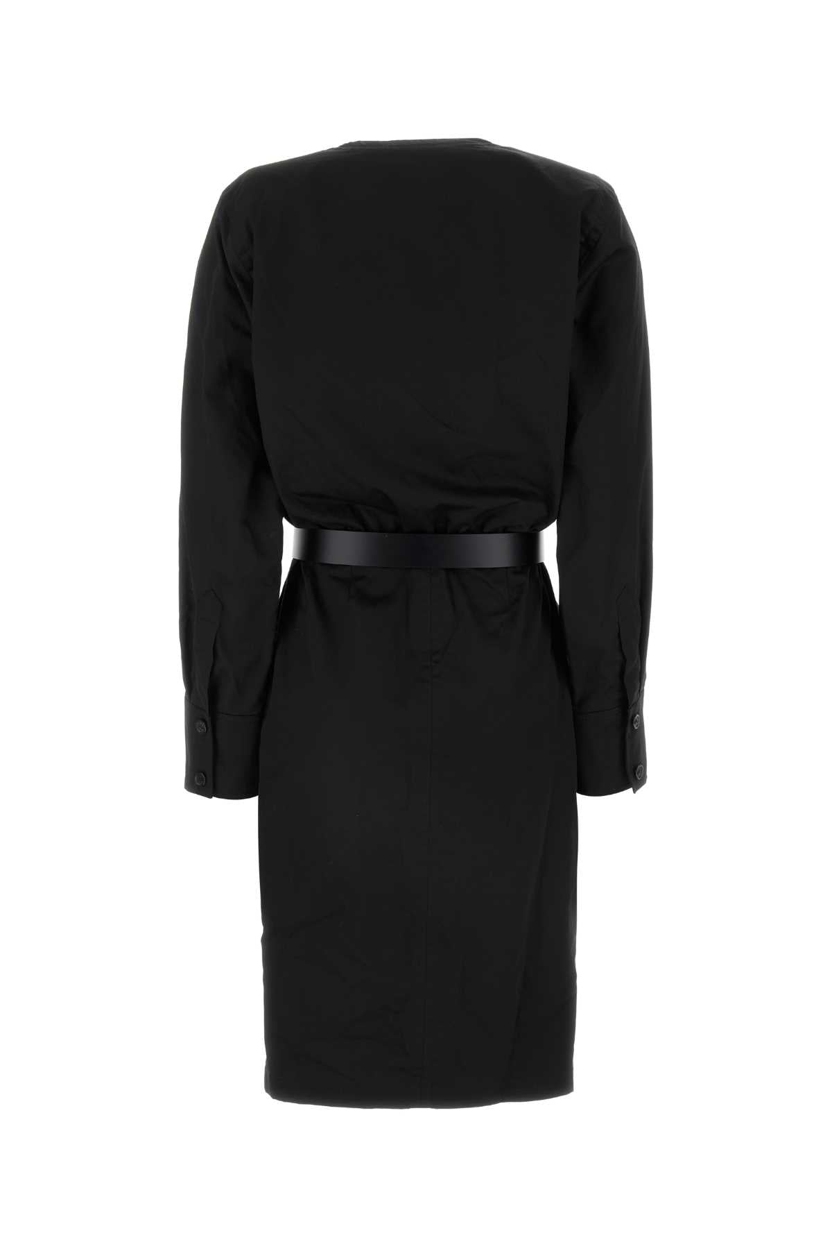 SAINT LAURENT Chic Black Cotton Blend Mini Dress for Women