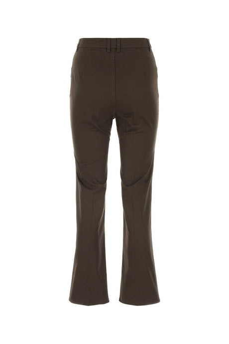 SAINT LAURENT Chic Dark Brown Cotton Trousers for Women