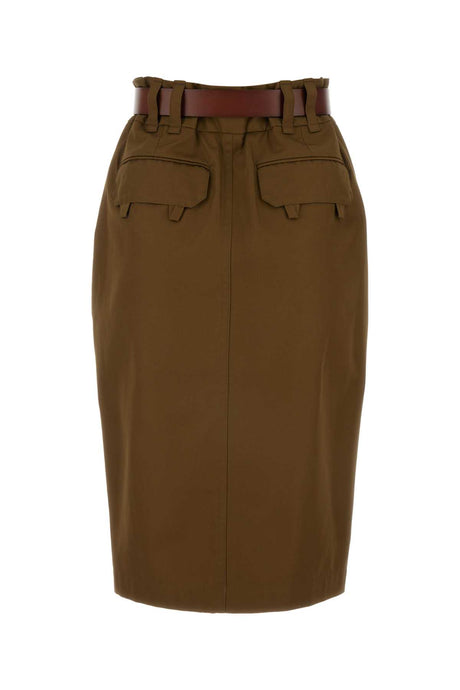 SAINT LAURENT Chic Brown Gabardine Mini Skirt for Women