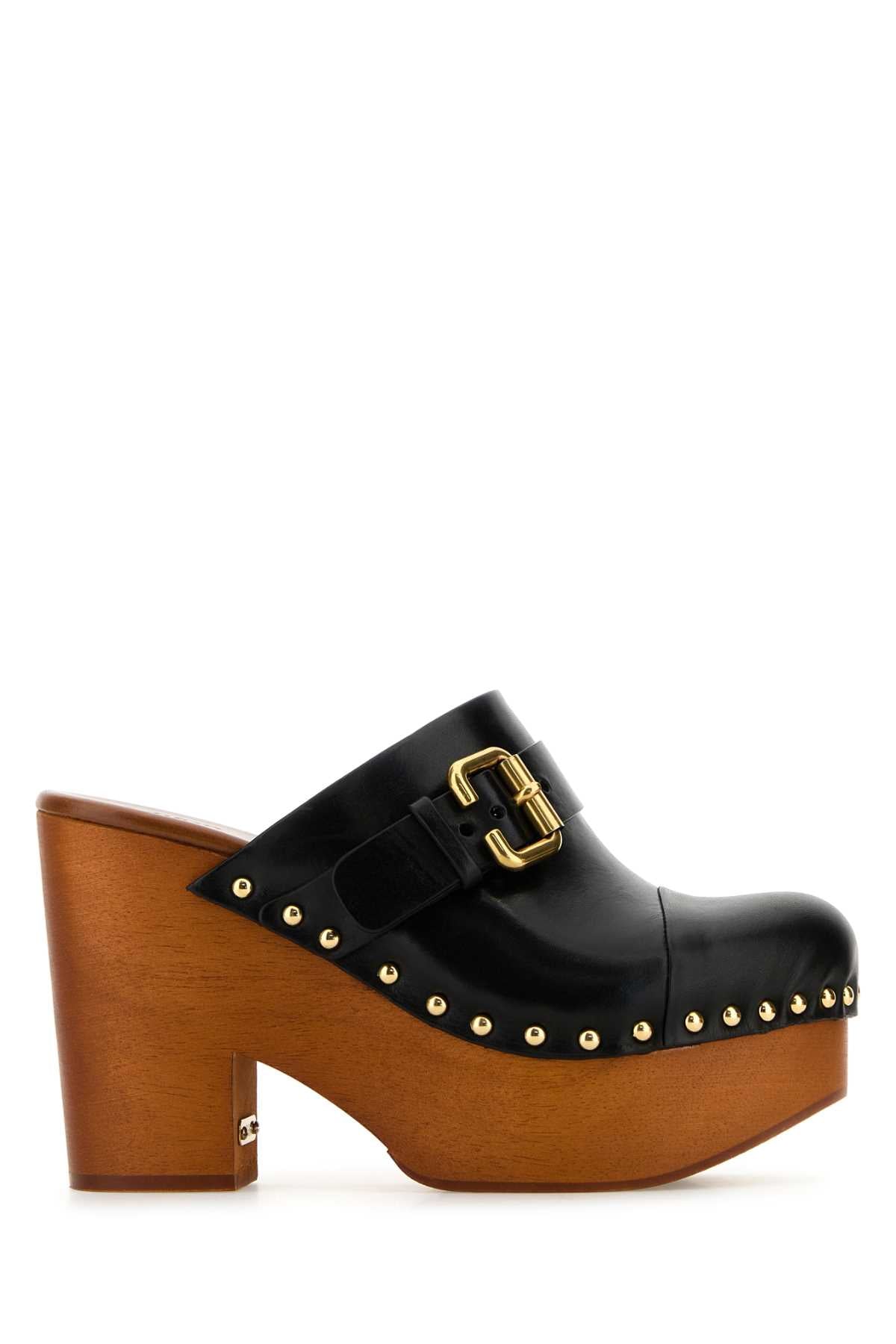 CHLOE Black Leather Jeannette Mini Flat