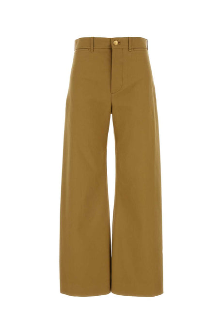 CHLOE Khaki Cotton Wide-Leg Pants for Women