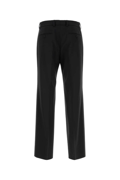 DOLCE & GABBANA Black Stretch Wool Pants for Men