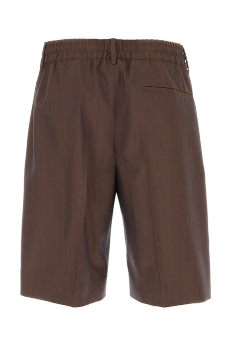 BURBERRY Brown Wool Bermuda Shorts for Men