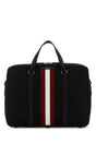 BALLY Black Fabric Briefcase - 38cm x 28cm x 9cm