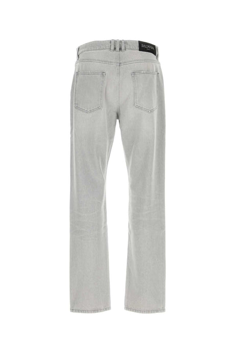 BALMAIN Classic Grey Denim Jeans for Men