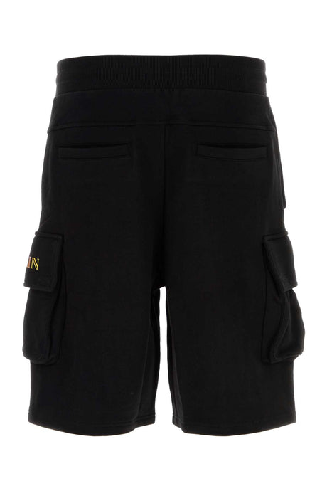 BALMAIN Essential Black Cotton Bermuda Shorts