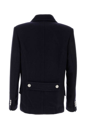 BALMAIN Refined Midnight Blue Felt Jacket for Men