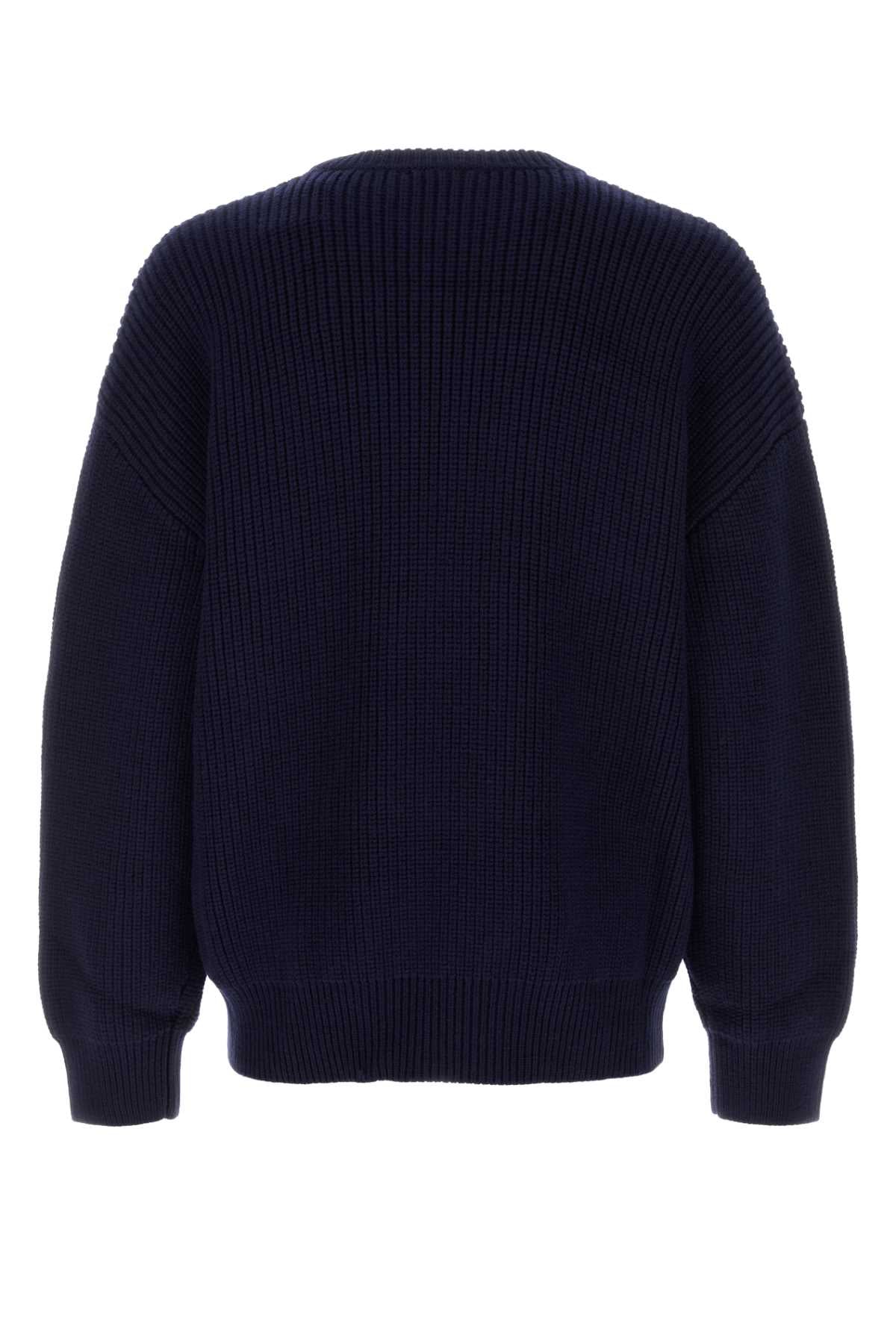 MARINE SERRE Classic Navy Blue Wool Sweater for Men - 24W Season