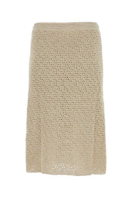 BOTTEGA VENETA Crochet Skirt - Beige Tan Mini for Women