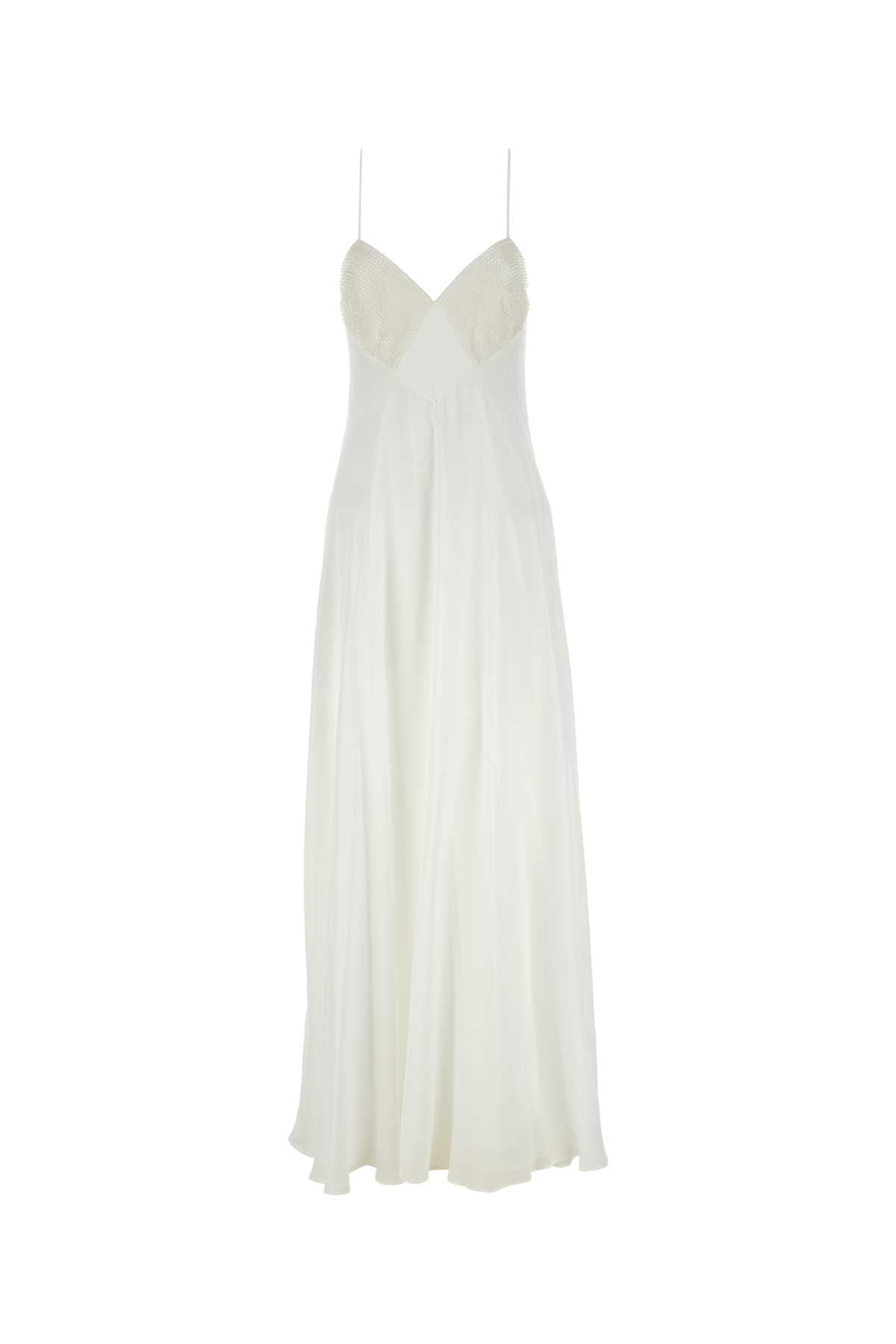 MAX MARA Elegant Long Dress in Georgette Fabric