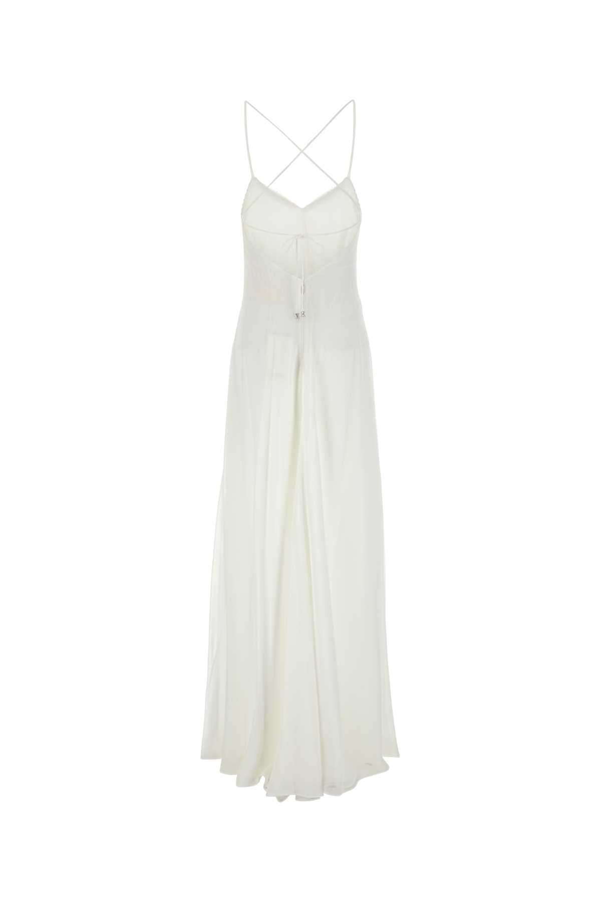 MAX MARA Elegant Long Dress in Georgette Fabric