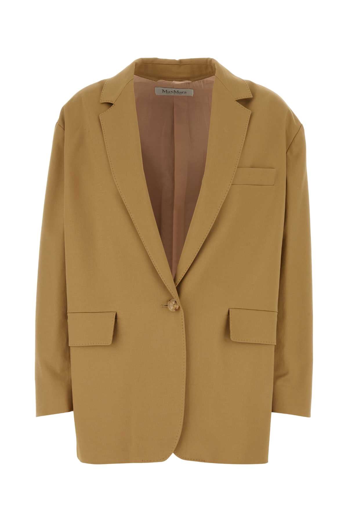 MAX MARA Stretch Cotton Camel Blazer for Women