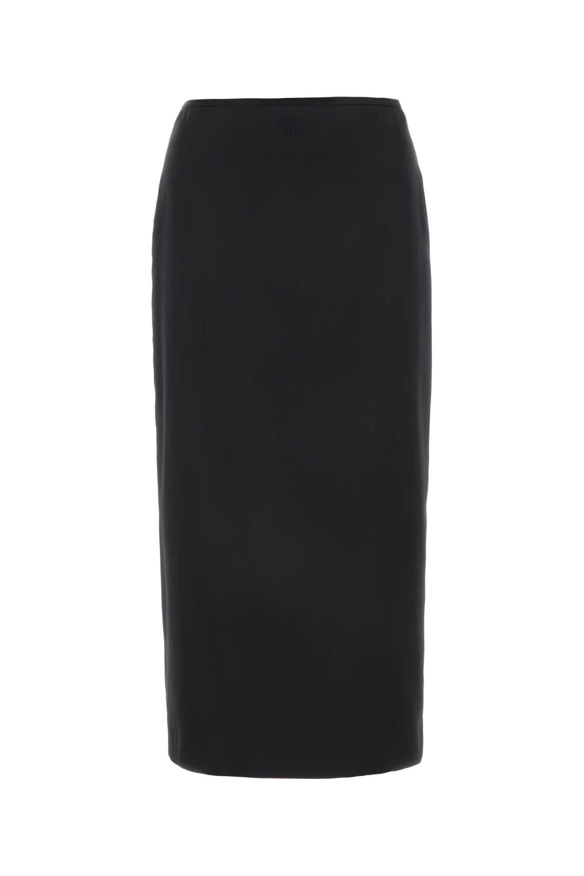 MIU MIU Elegant Black Stretch Silk Mini Skirt